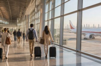Пассажиры в современном терминале аэропорта Дубая DXB
